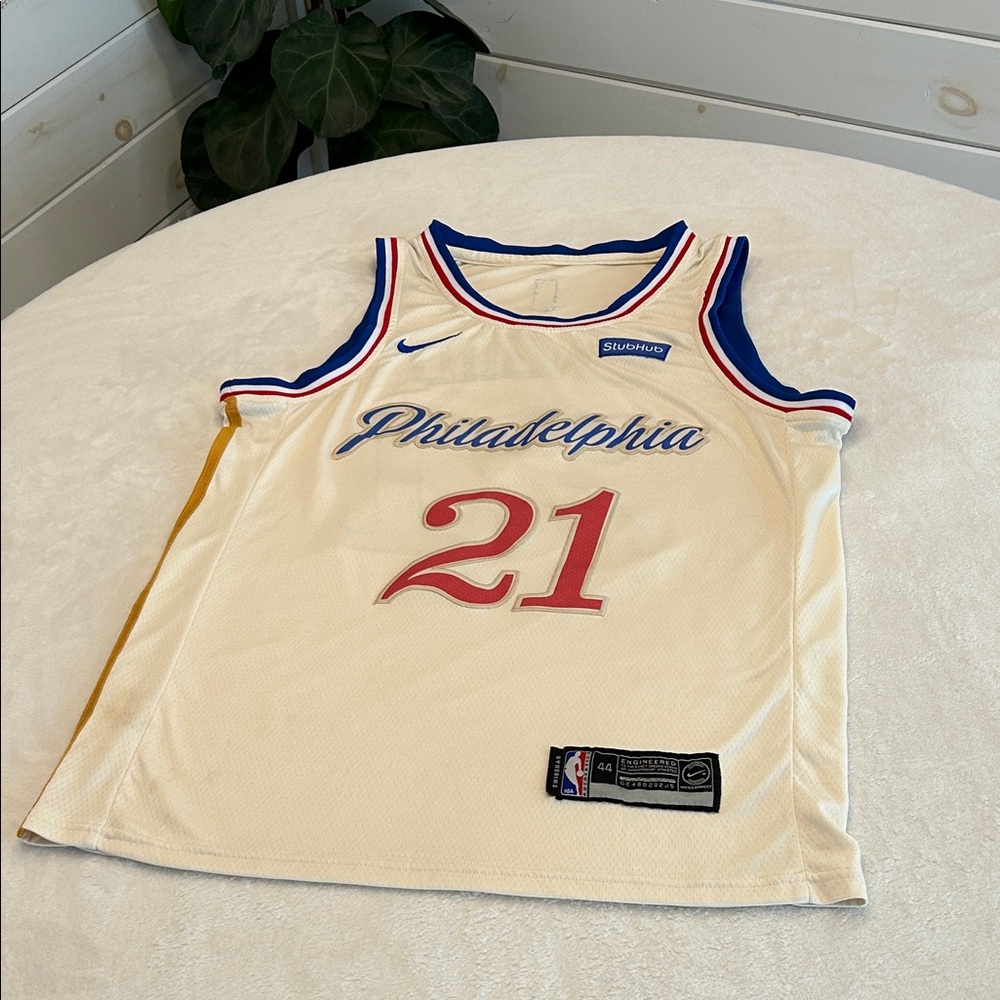 Nike NBA Joel Embiid Swingman Jersey - Cream and Black